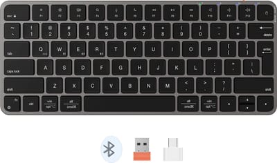 Meetion iKey K210MW - Draadloos Compact Toetsenbord - 78 Toetsen - 2.4 GHz + Bluetooth - Stil Scissor-Switch - Oplaadbaar - Mac / Windows - Zwart