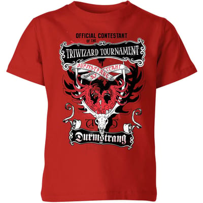 Harry Potter Triwizard Tournament Durmstrang kinder t-shirt - Rood - 98/104 (3-4 jaar)