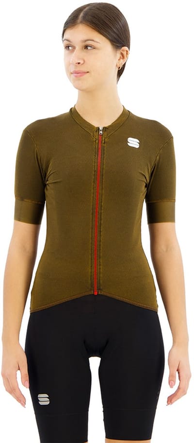 Sportful Monocrom Korte Mouw Wielertrui Groen S Vrouw