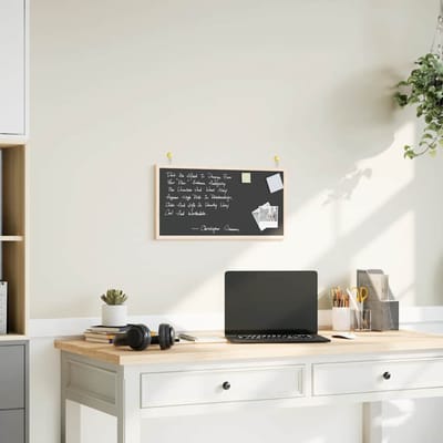 vidaXL - Krijtbord - met - massief - grenenhouten - frame - zwart - 60x30 - cm