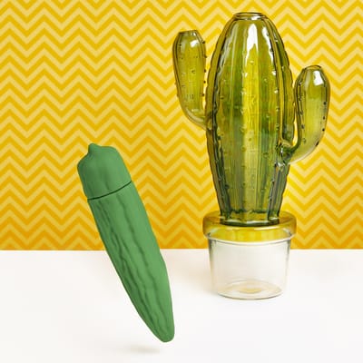 EIS, vibrator, augurk minivibrator, 12,3 cm, waterdicht, huidvriendelijke siliconen