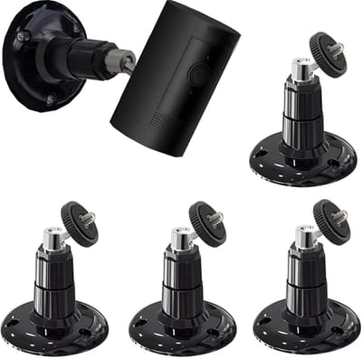4 Stuks Camera Bevestiging - 360° Graden Verstelbaar - Verstelbare Camera Wandbeugel Houder - Beveiligingscamera Beugel - Wandmontage - Geschikt Voor Ring / Arlo / Wyze Beveiligingscamera's - Zwart