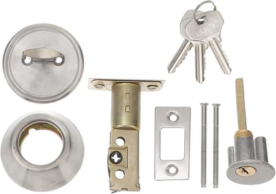 Deurslot Met Knop - Voordeurslot Rond - Veilige Toegang - Roestvrij Staal - 6.5cm Diameter - Zilver