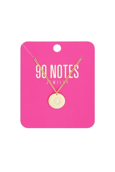 90 NOTES - Initial Strass Ketting - Letter G - goudkleurig