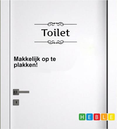 Heble® Vintage Zwarte Toilet Muursticker - Decoratief & Functioneel!"