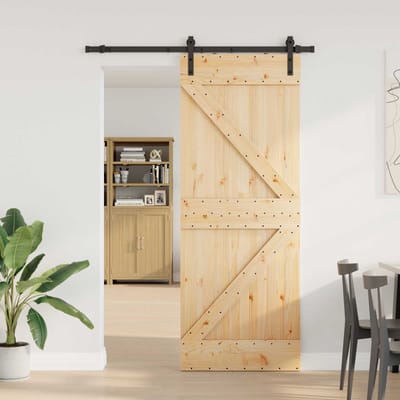 vidaXL - Schuifdeur - NARVIK - 80 - x - 210 - cm - (152,5 - cm) - Naturel - en - Zwart