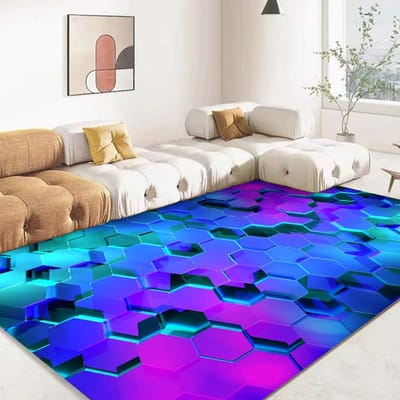 3D Vulkaan Lava Magma Vloerkleed Groot Rood Tapijt voor Woonkamer Slaapkamer Bank Huisdecoratie Kinderen Spelen Antislip Vloermat 40x60cm (16x24in)