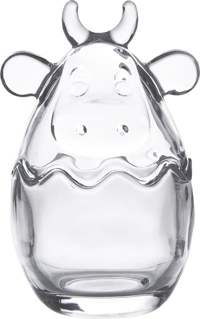 Clayre & Eef Glazen potje Koe Ø 8x14 cm Transparant Glas