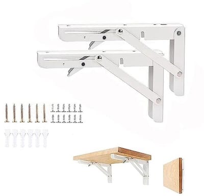 Klapconsole 250 mm - 2 stuks - Zware Belasting Roestvrij Staal - Ruimtebesparende Houder voor Thuis, Keuken en Kantoor