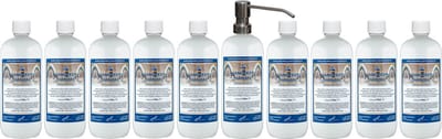 Handzeep Hamam 1 liter - set van 10 stuks - met gratis RVS zilverkleurige pomp - Voordeelverpakking