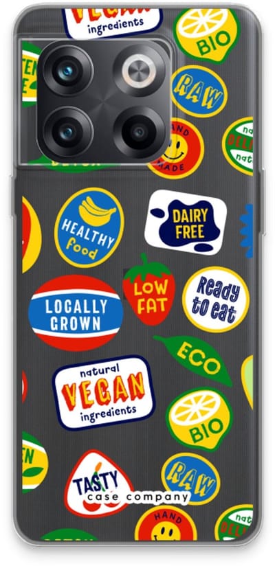 Case Company® - Hoesje geschikt voor OnePlus 10T hoesje - Fruitsticker - Soft Cover Telefoonhoesje - Bescherming aan alle Kanten en Schermrand