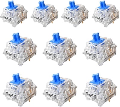 Mechanische Schakelaars - Tastschakelaars Clicky - Typen Gamen - Heldere Tactiele Feedback - 20 Stuks - Kristalblauw