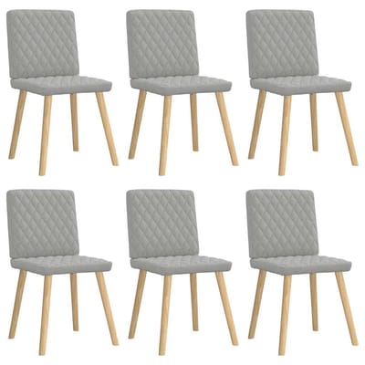 vidaXL Eetkamerstoelen 6 st stof wolk grijs