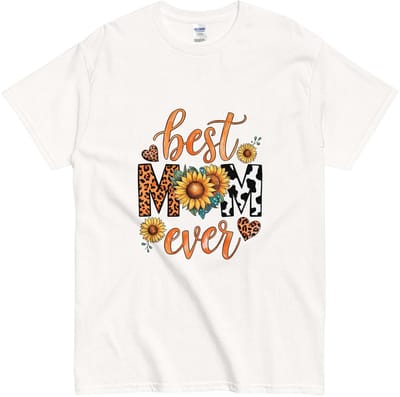Dames T Shirt Best Mom Ever - Cadeau voor de liefste Moeder - Katoen - Wit - S