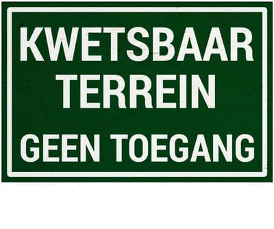Kwetsbaar terrein geen toegang bord | Sign Again materiaal | 30 x 20 cm