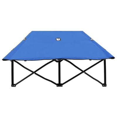 vidaXL - Ligbed - 2-persoons - inklapbaar - staal - blauw