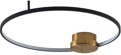 Kosilum - Alisa - Plafondlamp - Zwart en goud - Staal, aluminium en silicium