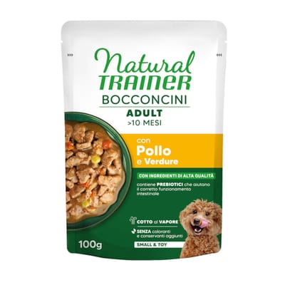 Natural Trainer Bocconcini Adult Small & Toy Hapjes in Saus - Voordeelpakket: 6 x 100 g Kip