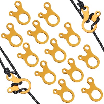 Aluminium Koordspanners Set van 12 Stuks voor Tent, Kamperen, en Buitenactiviteiten - Ideaal voor Tenten, Picknicks en Outdoor Accessoires