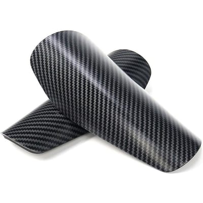 1 Paire de Protège-tibias de Football en Carbone Mousse Épaisse Supports de Jambe Protecteurs pour Enfants Adultes Sécurité Football L gris foncé