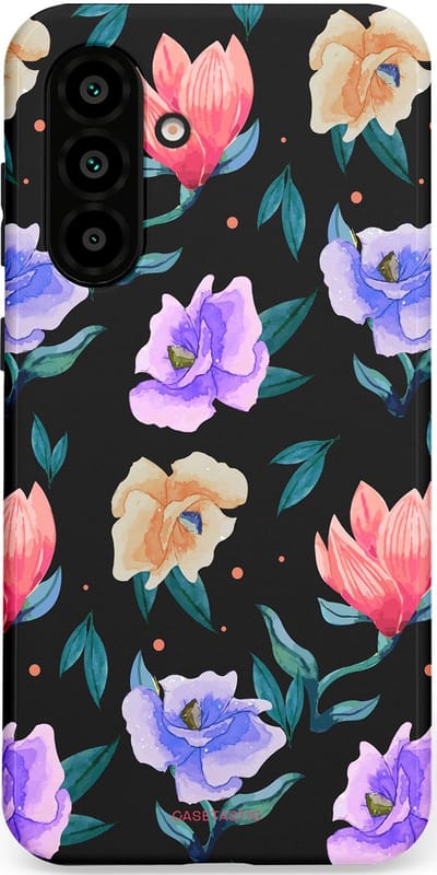 Casetastic hoesje geschikt voor Samsung Galaxy A36 / Samsung Galaxy A56 - Dubbellaagse bescherming - Avondtuin - Fashion Case - Zwart Petrol Lavendel