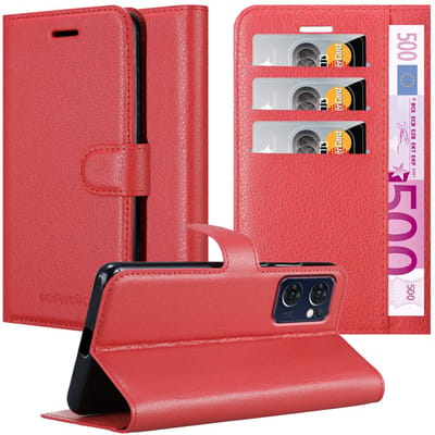 Cadorabo Hoesje geschikt voor Oppo FIND X5 LITE / Reno7 5G in KARMIJN ROOD - Beschermhoes met magnetische sluiting, standfunctie en kaartvakje Book Case Cover Etui