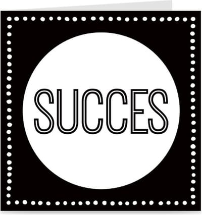 SUCCES | kaart / wenskaart met envelop | zwart & wit