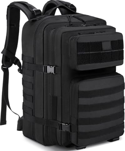 YONO Tactical Backpack - Militaire Rugzak - Tactische Wandelrugzak - Leger - 45L - Zwart