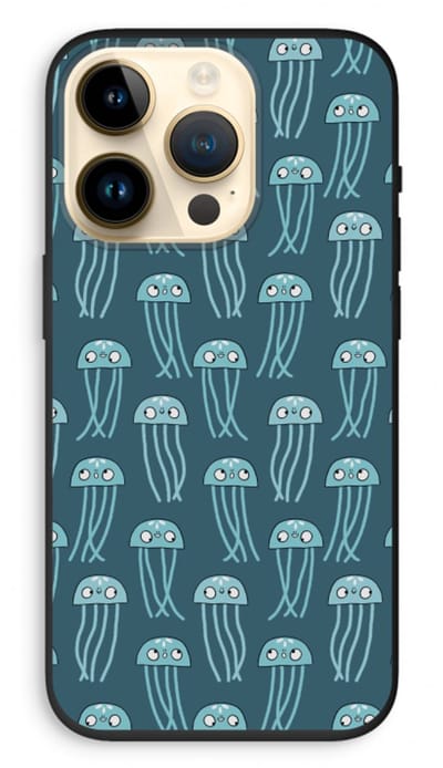 Case Company® - Hoesje geschikt voor iPhone 14 Pro hoesje - Kwallie - Biologisch Afbreekbaar Telefoonhoesje - Bescherming alle Kanten en Schermrand