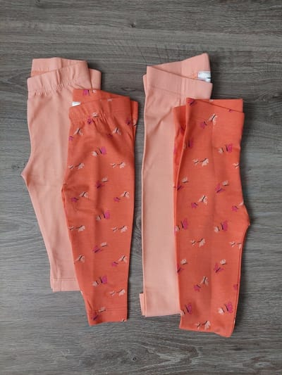 Legging - Baby - set van 2 meisjes leggings (2x2-delig) - maat 74/80