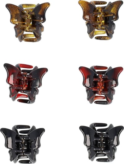 Haarsoires Haarspeld Haarklemmen 2cm – Vlinder Vorm – Zwart Bruin – Set van 6 - Haarclip Klem - Hair Claw - voor Opsteken Haar - Hair Clip - Decoratieve Haaraccessoire