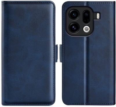 MobyDefend Hoesje - Geschikt voor Oppo Find X9 Pro - Luxe Wallet Book Case (Sluiting Zijkant) - Blauw