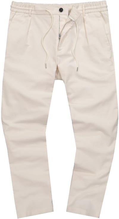 JP 1880 - Heren - Chino instapbroek met tailleband corduroy - Off-white - Maat 3XL