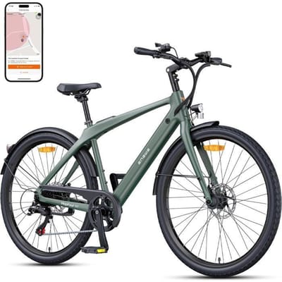 ENGWE N1 Air - Vélo électrique 28 pouces - Autonomie de 100 km - Batterie 36 V 10 Ah - Moteur 250 W - Vert groen