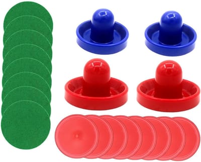 Airhockey Accessoires - Puck en Pusher - Tafelspel Spelen - Duurzaam PP Materiaal - 96 cm Pusher - Blauw Zwart