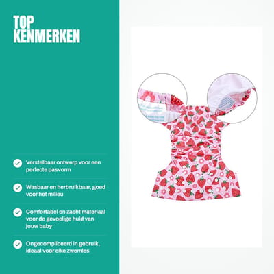 Dailygoods- Babyzwemluier Wasbaar - Verstelbaar - Waterdicht - Zacht - Ademend - Unisex - Zwemluier