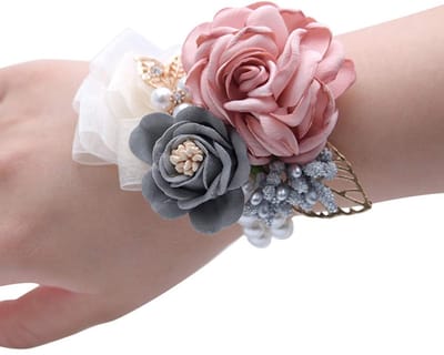 decoratie, meisjes, bruidsmeisje, pols, balbloem, feest, kleine thee, roos, pols, bloem, bruiloft, decoratie, cadeau (champagne)