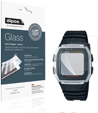 dipos – 2x Matte Pantserfolie geschikt voor Casio W-96H-1AV | 9H Screenprotector