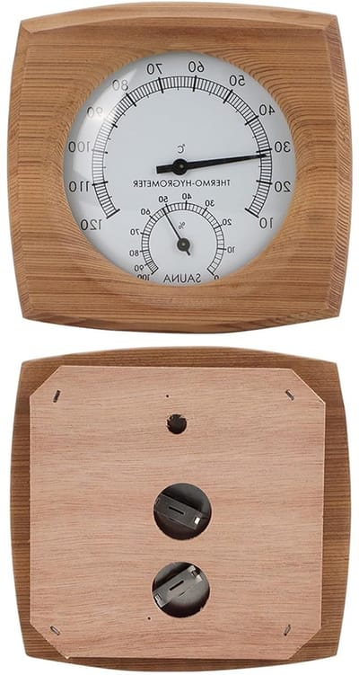 2-in-1 Houten Thermo-Hygrometer voor Binnengebruik - Thermometer en Hygrometer voor Sauna en Stoomkamer Decoratie