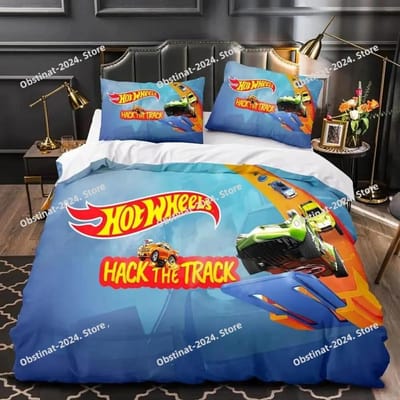 Monster Truck Hot Wheel Beddengoed Set Beddengoed Set Met Kussensloop Dekbedovertrek Zacht Eenpersoons Tweepersoons Queen Super King Size 150*200cm 3pcs