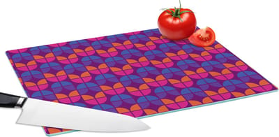 Glazen Snijplank - 39x28 - Tulpen - Patroon - Retro - Snijplanken Glas