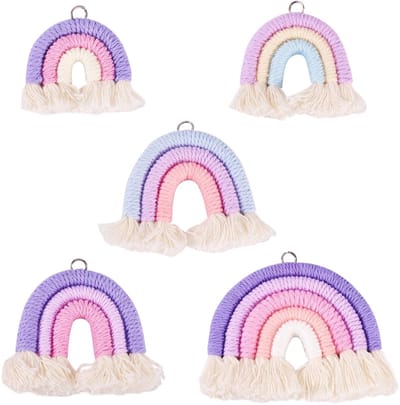 Allecto - Rainbow Macrame Hangdecoratie - Kleurrijke Tassels - Voor Sleutelhangers en Tassen - Decoratieve Accessoires - Handgemaakte Versieringen ..