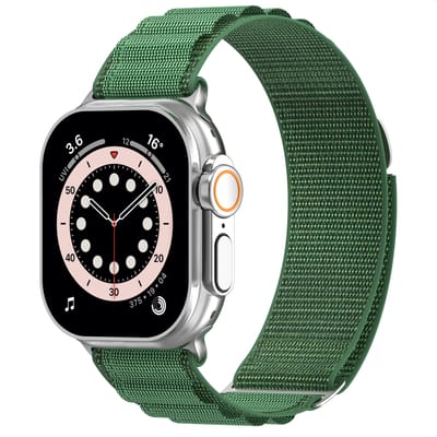 Nylon bandje - Geschikt voor Apple Watch 1, 12, 2, 3, 4, 5, 6, 7, 8, 9, 10, 11, SE, Ultra (2 / 3) - 44/45/46/49 mm - Groen