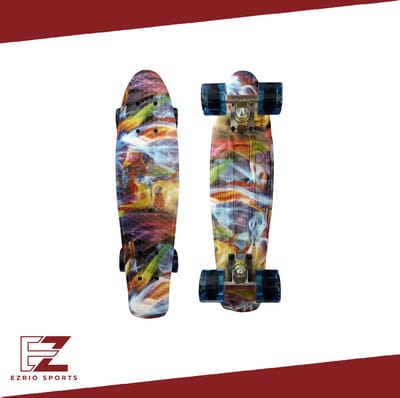 Penny Board voor Meisjes en Jongens – Skateboard – Pennyboard – 22 inch – Paint – Blauw – Geel