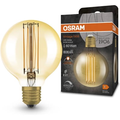 Osram E27 LED Kaarslamp | 8.8W Goud 2200K 220V/240V 822 806Lm | 320° Ø80mm Dimbaar