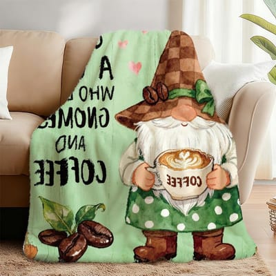 Koffie Dwarven Home Dekentje voor Vrouwen en Moeders - Zacht Flanel Fleece voor Bank en Bed, 150x130cm, Perfect Cadeau voor Koffieliefhebbers