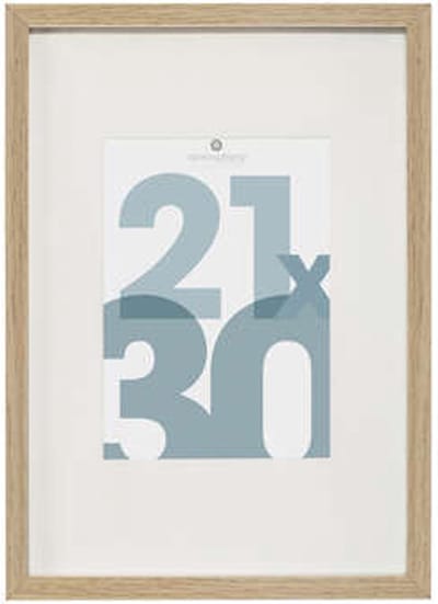 Atmosphera Fotolijstje Manu - met passe partout - voor een foto van 21 x 30 cm - naturel - MDF/Glas - Klassieker