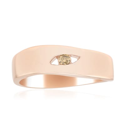 Cavill - Ring 925 Sterling Zilver Ros Egoud Verguld - I1 Argyle Rose De France Diamant 0,032 Ct - Ronde Briljant - Elegante Luxe Dames Ring