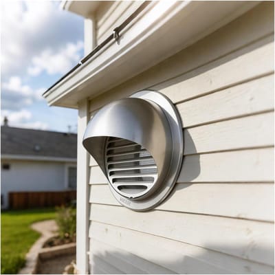 Wandventilatiedop - Ventilatierooster - Luchtstroom Optimaliseren - Roestvrij Staal - 68 mm - Zilver
