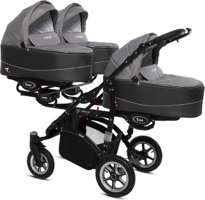 TRIPPY kinderwagen - triplets - 3 zits buggy 2 in 1 (levertijd 3 á 4 weken) 09 Silver